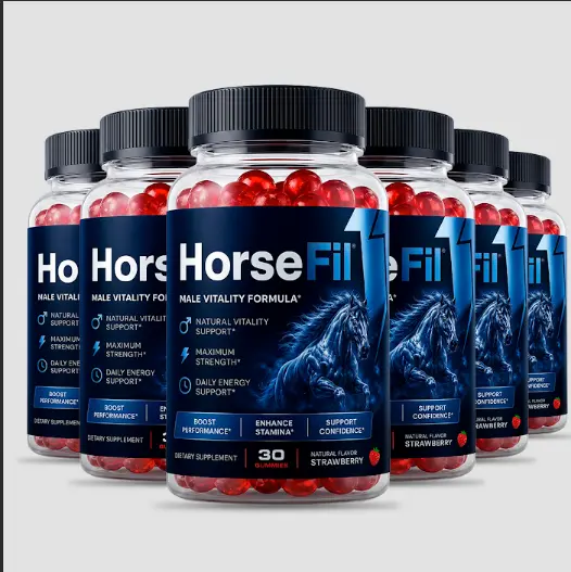 Six bottles of HorseFil Male Vitality Formula strawberry gummies